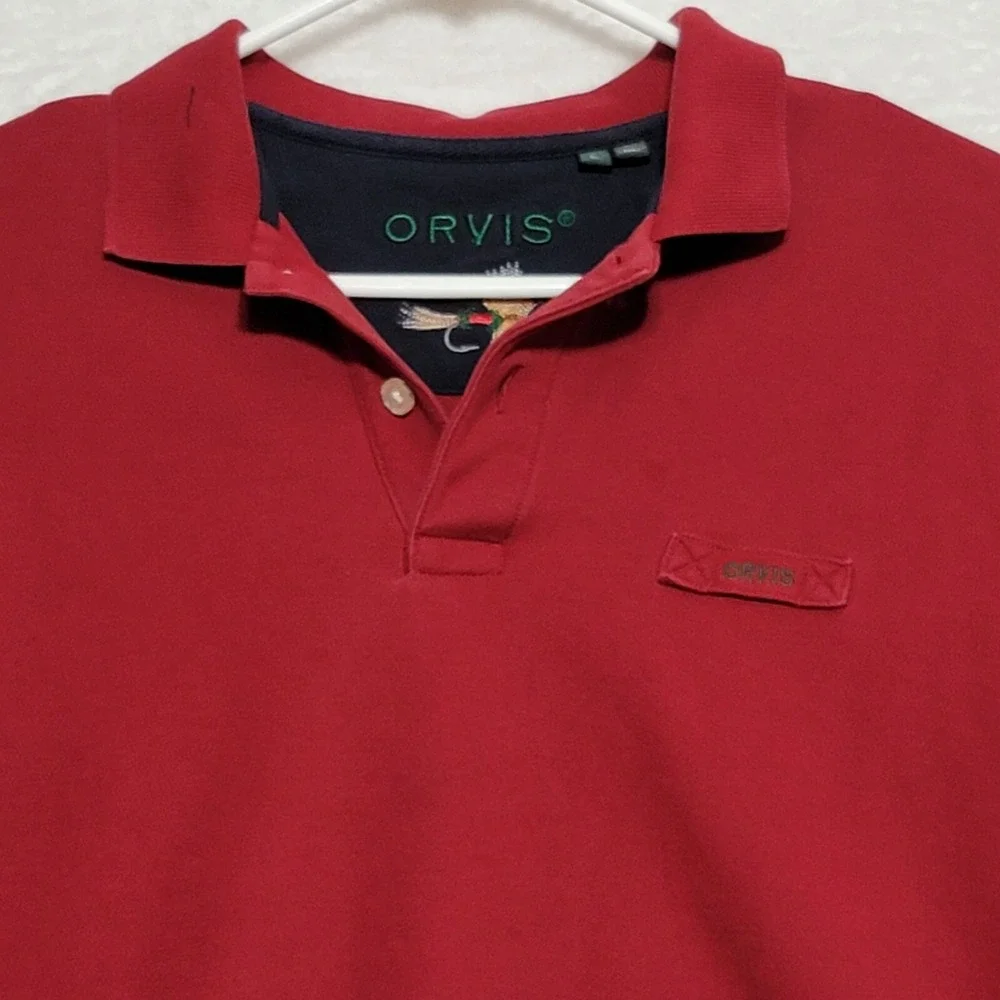 Orvis Men's Sweater Size L Large Dark Red Thick Cotton Long Sleeve Casual